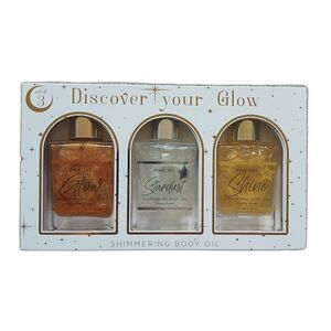 Pink Sky Shimmer Body Oil Trio 3 Glow Hydrating Skin Set Vanilla Citrus Coconut